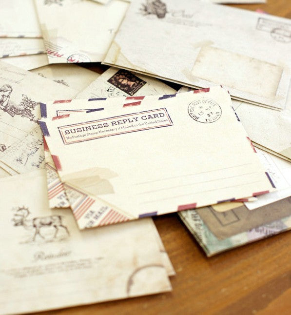 12 PCS Mini Vintage Print Envelopes