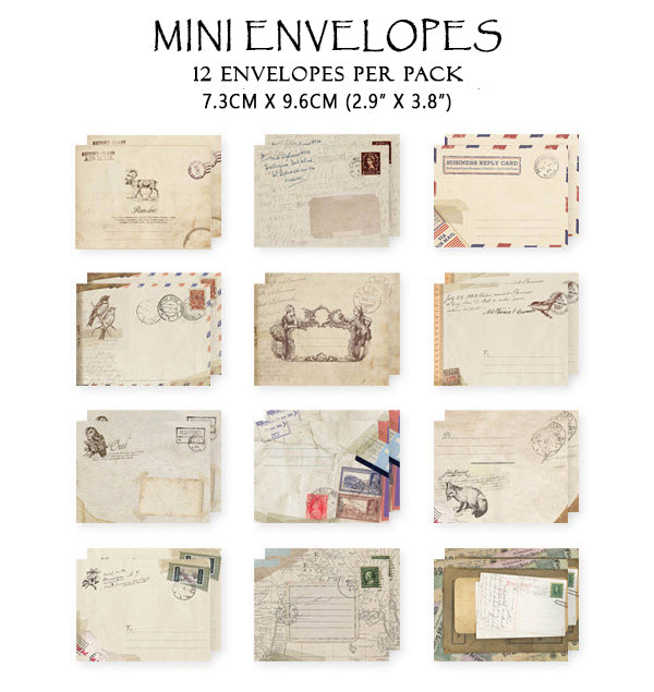 Generic Mini-enveloppe Vintage Antique 12 pièces à prix pas cher