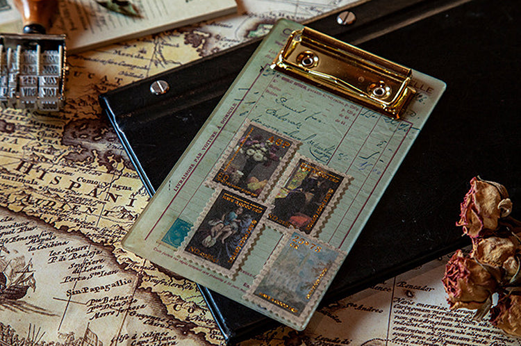 Mini Vintage Acrylic Clipboard and Notepad