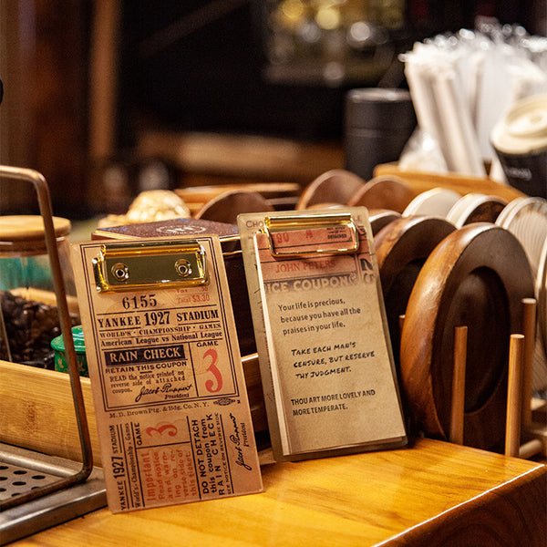 Mini Vintage Acrylic Clipboard and Notepad