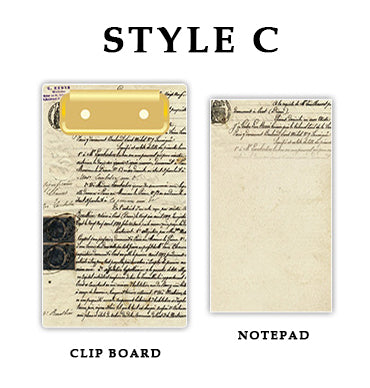 Mini Vintage Acrylic Clipboard and Notepad