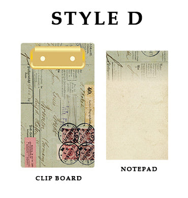 Mini Vintage Acrylic Clipboard and Notepad