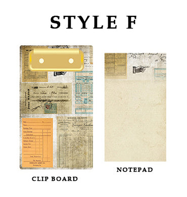 Mini Vintage Acrylic Clipboard and Notepad