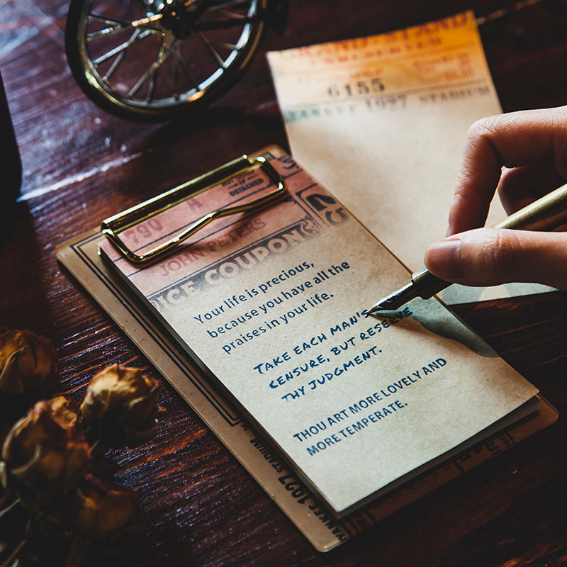 Mini Vintage Acrylic Clipboard and Notepad