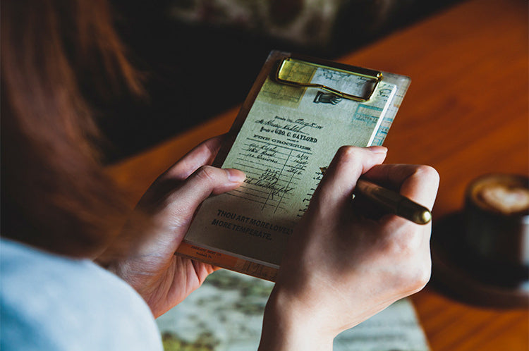Mini Vintage Acrylic Clipboard and Notepad