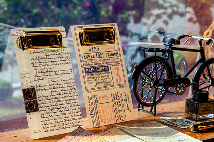 Mini Vintage Acrylic Clipboard and Notepad