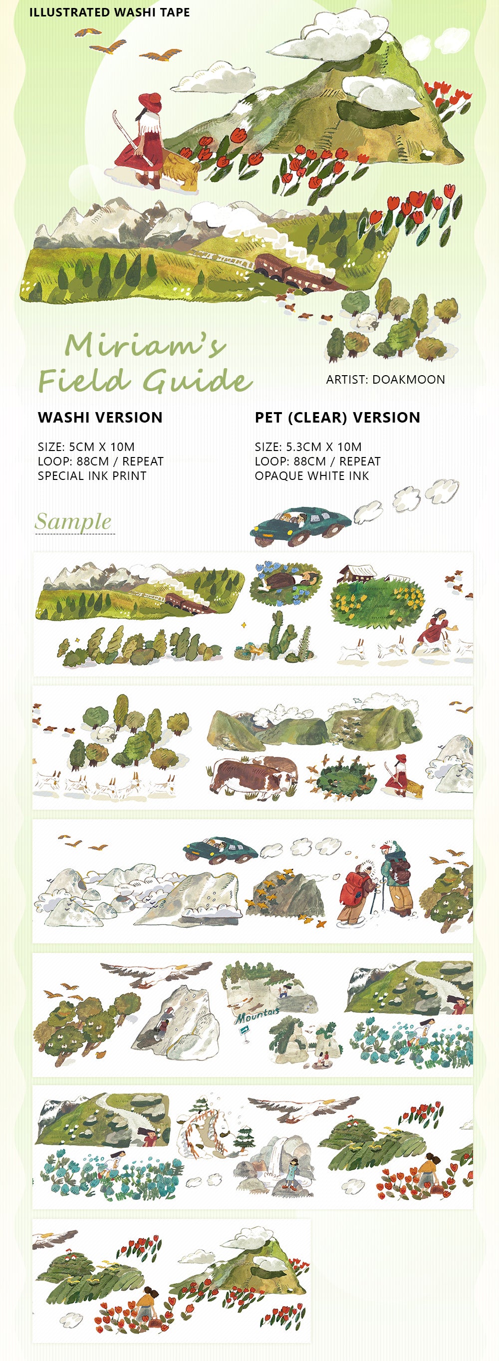 Falling Land Studio Washi Tape: Miriam's Field Guide
