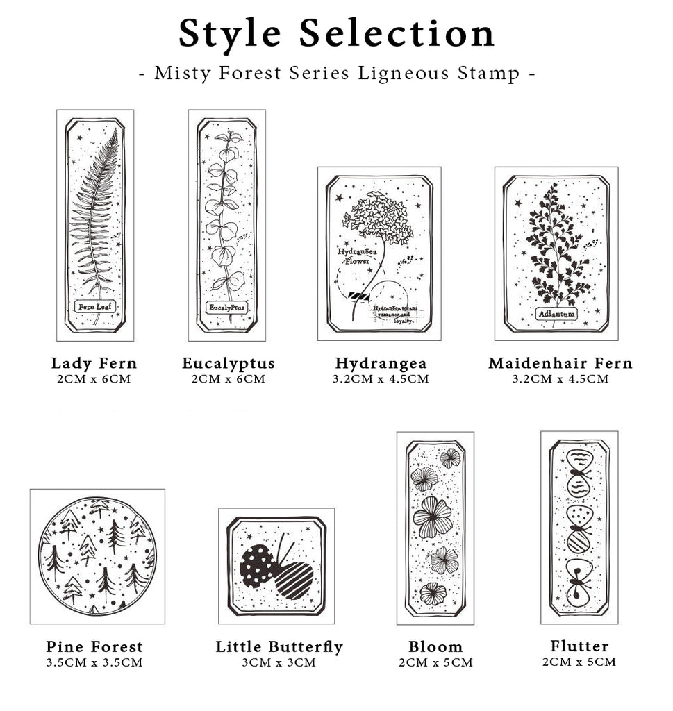 Misty Forest Series Rubber Stamps