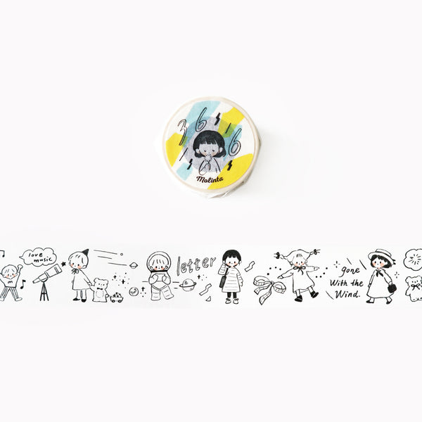 Molinta Washi Tape: Monochrome Doodles