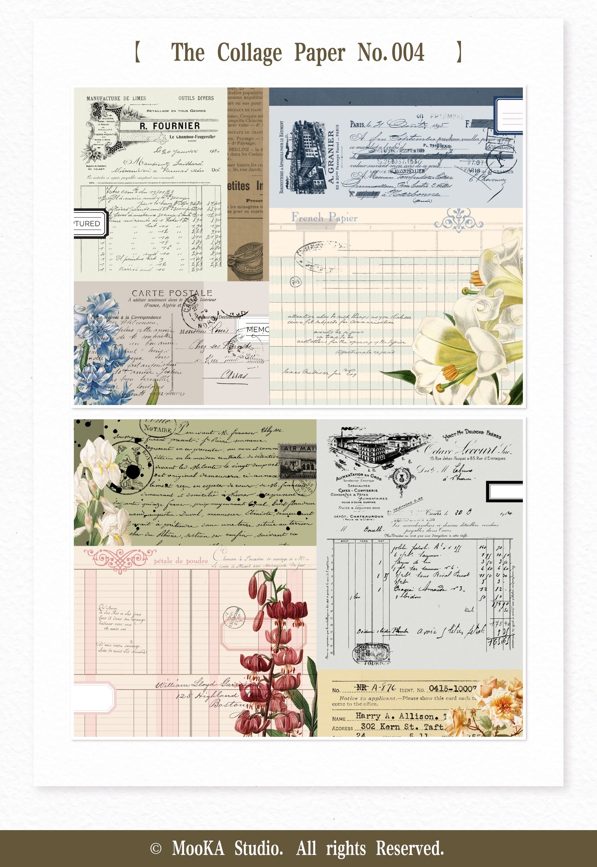 Mooka Studio: Collage Paper Pack NO. 004