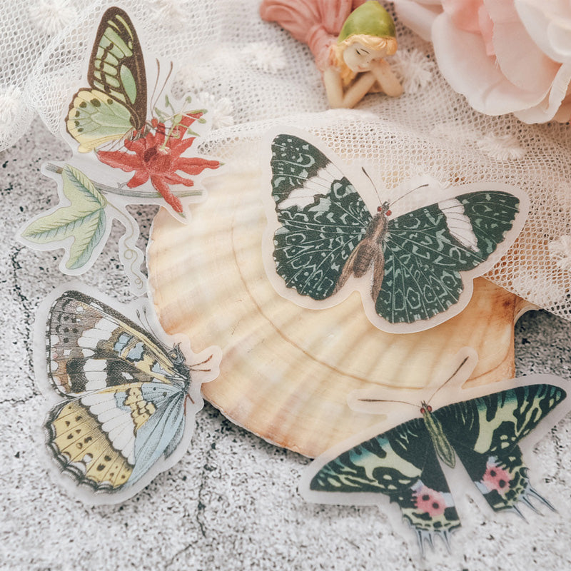 Moths and Butterflies Translucent Stickers Pack