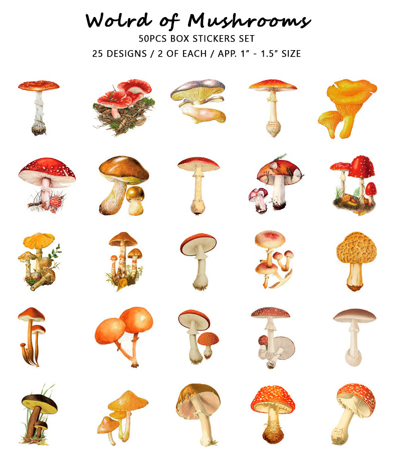 World of Mushroom Box Sticker Set