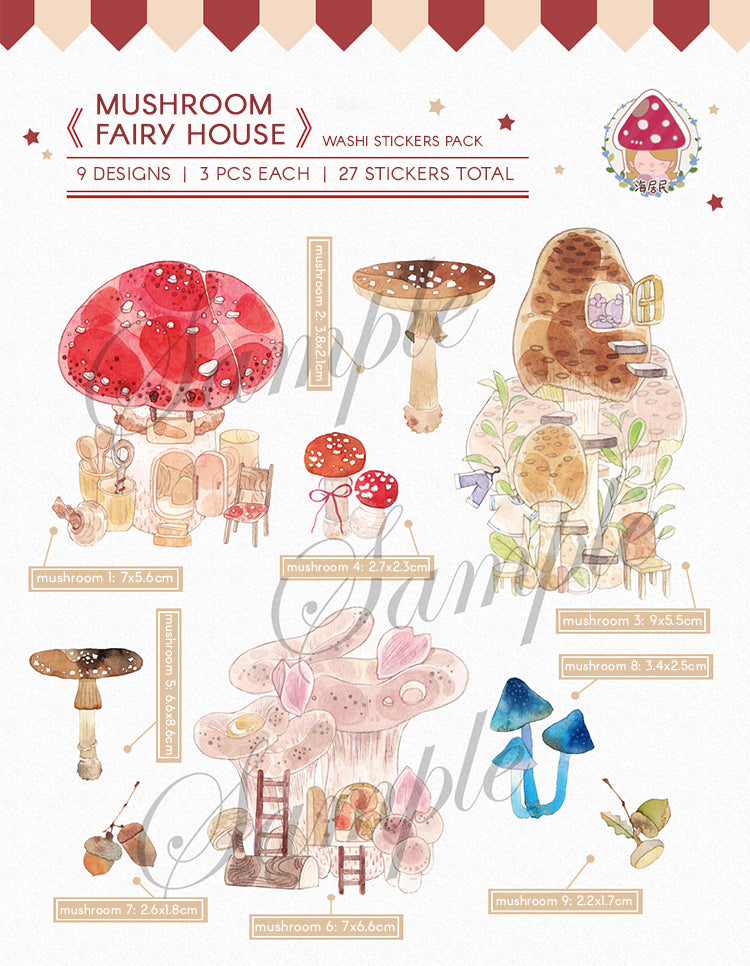 Mushroom Fairy House Stickers Pack