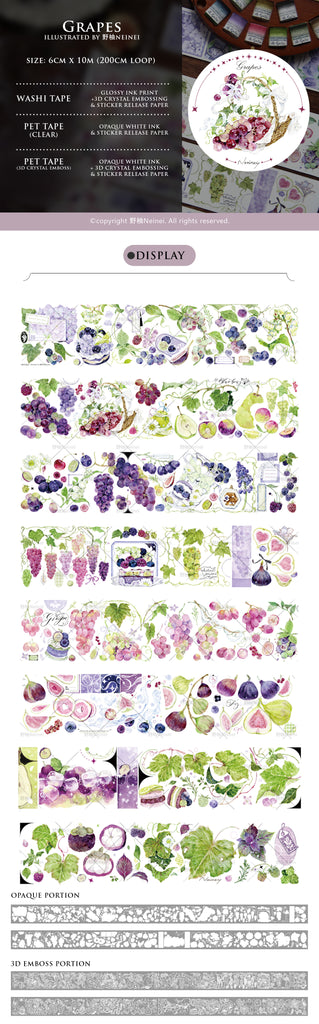 Neinei Illustration Tape Sample: Grapes