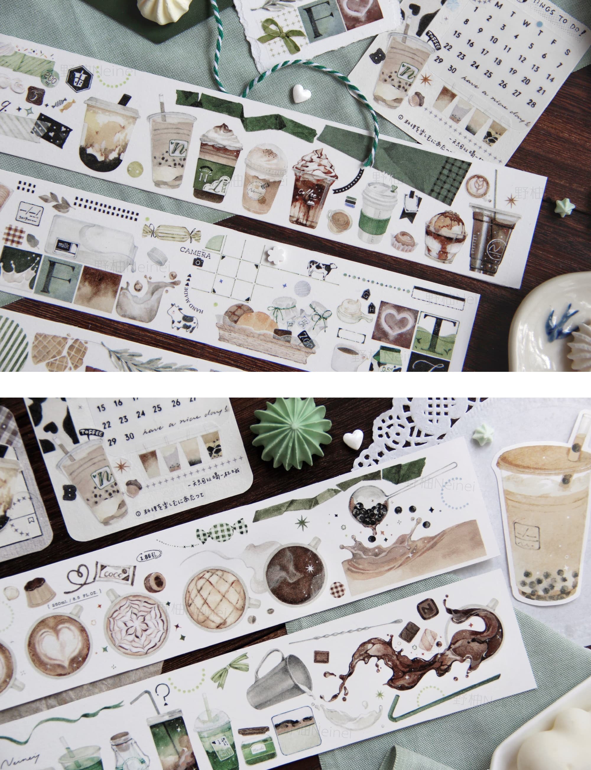 Neinei Illustration Masking Tape: Milk Tea