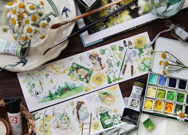 Neinei Illustration Masking Tape: Sunkissed Tangerines