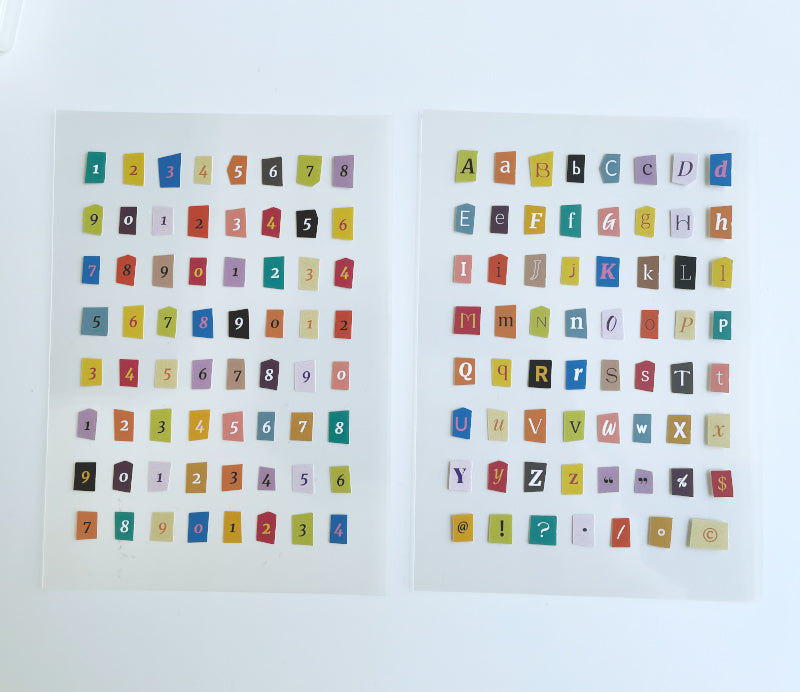 Nekocha Sticker Sheet: Letters and Numbers