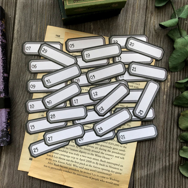Vintage Calendar Label Stickers