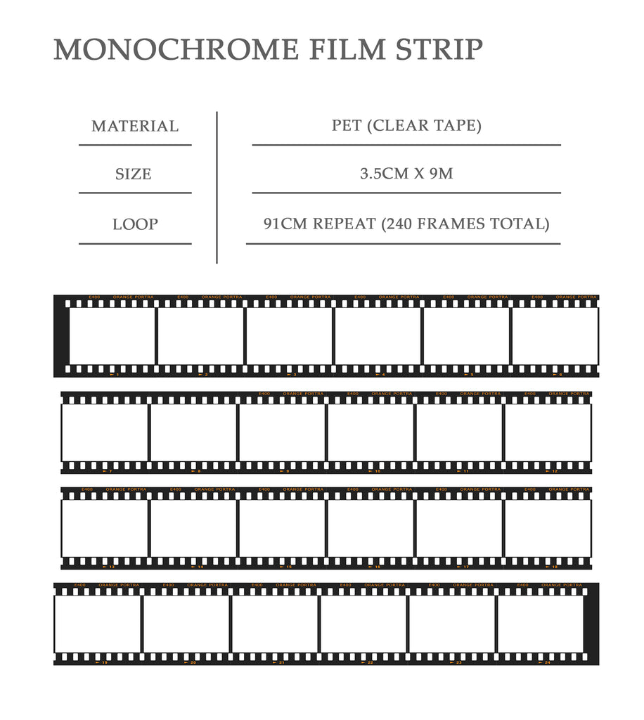 Orange Portia Masking Tape: Monochrome Film Strip