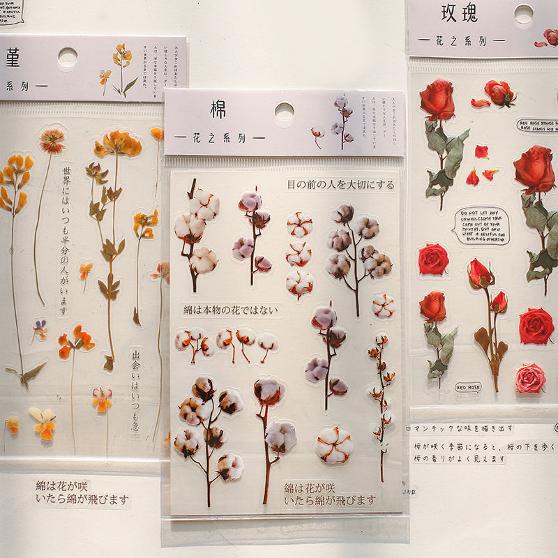 Botanical and Vintage Themed Rub On Stickers – Papergame