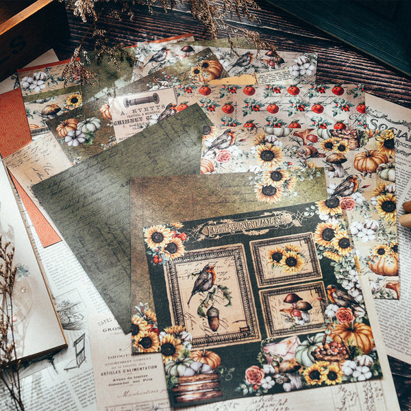 Autumn Greetings Themed Scrapbook Paper