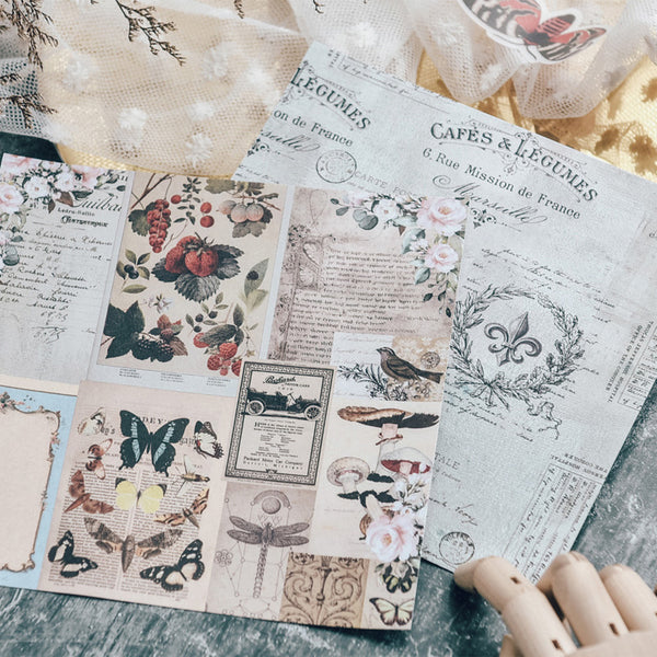 French Garden Themed Scrapbook Paper