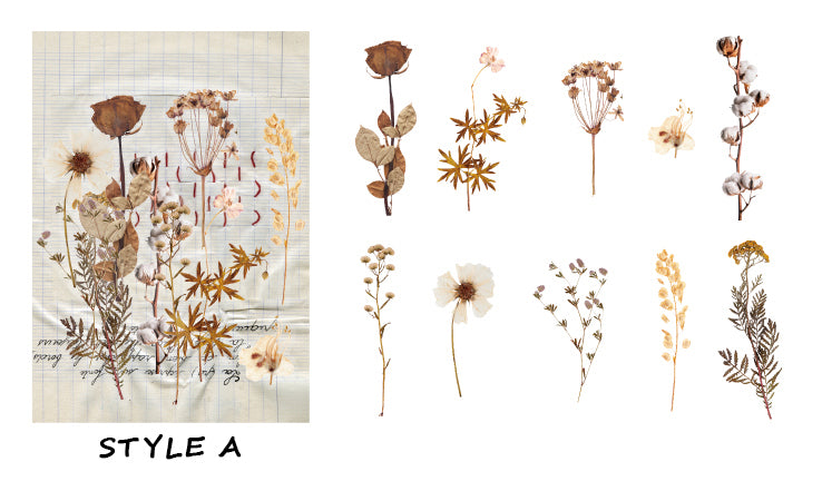 Dried Flowers Clear Stickers Pack