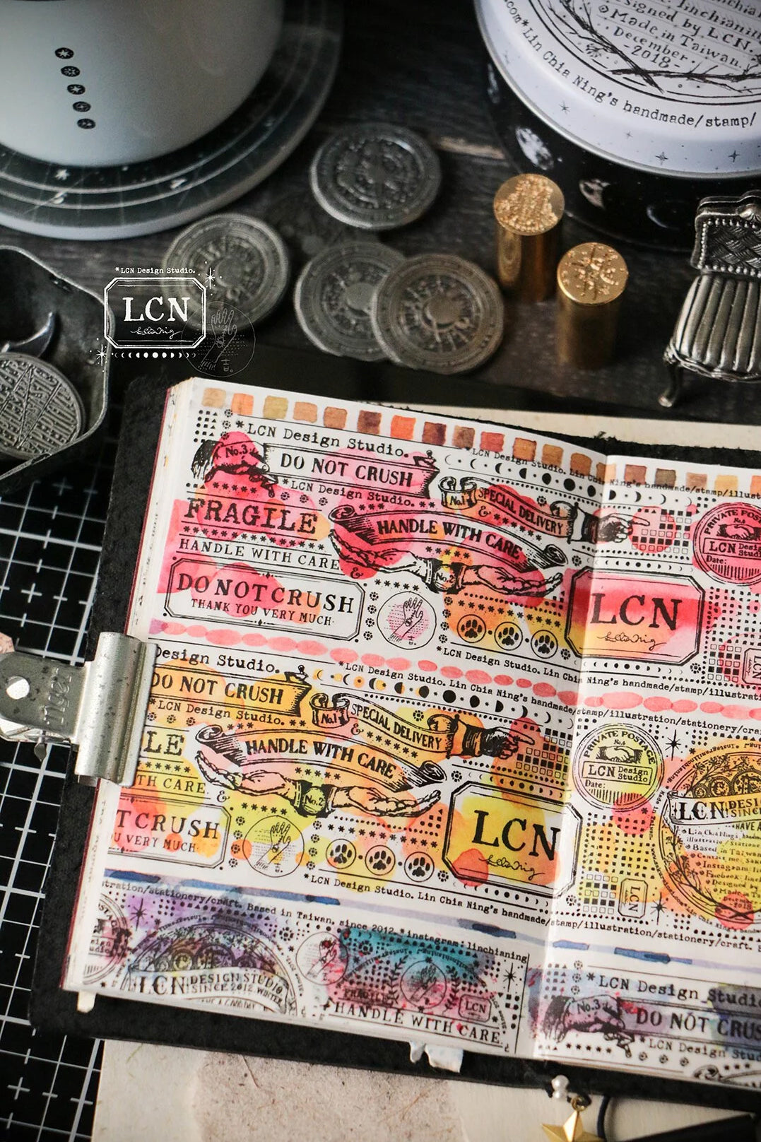 LCN Design Studio: Warm Color Watercolor Splotches Print On Stickers