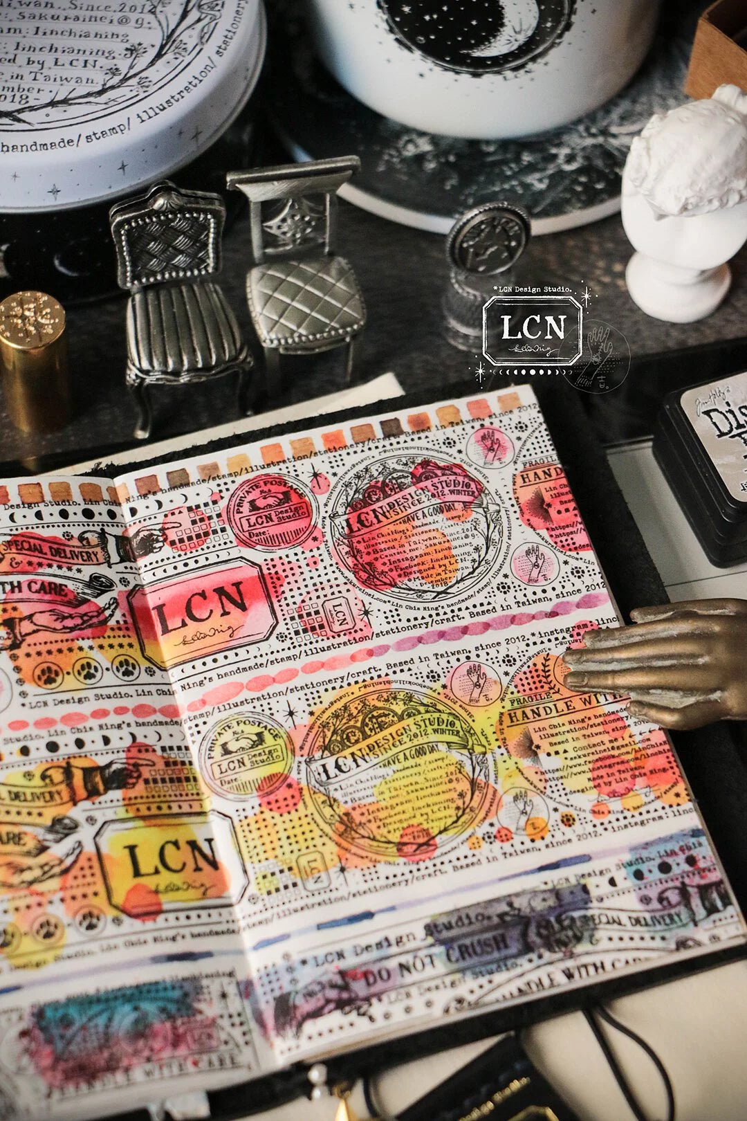LCN Design Studio: Warm Color Watercolor Splotches Print On Stickers