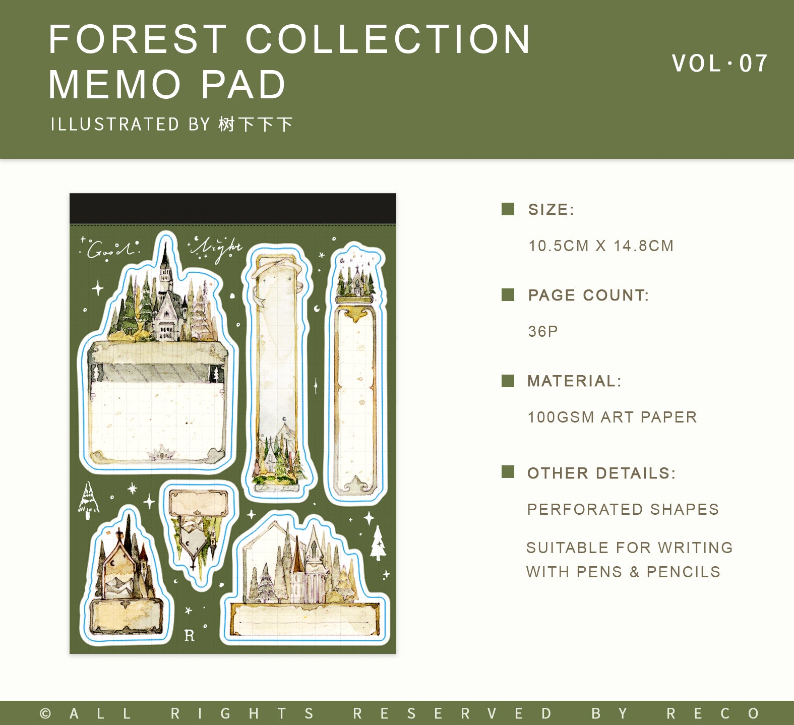 Reco Studio Memo Pad: Forest Collection