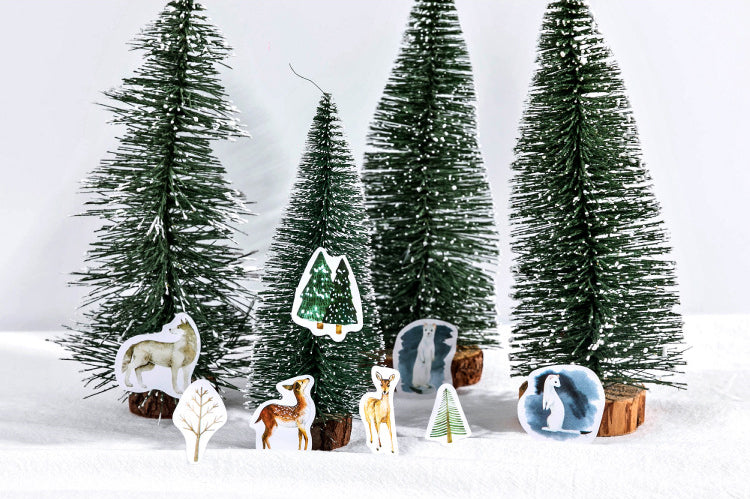 Snow Blanketed Forest Box Sticker Set – Papergame