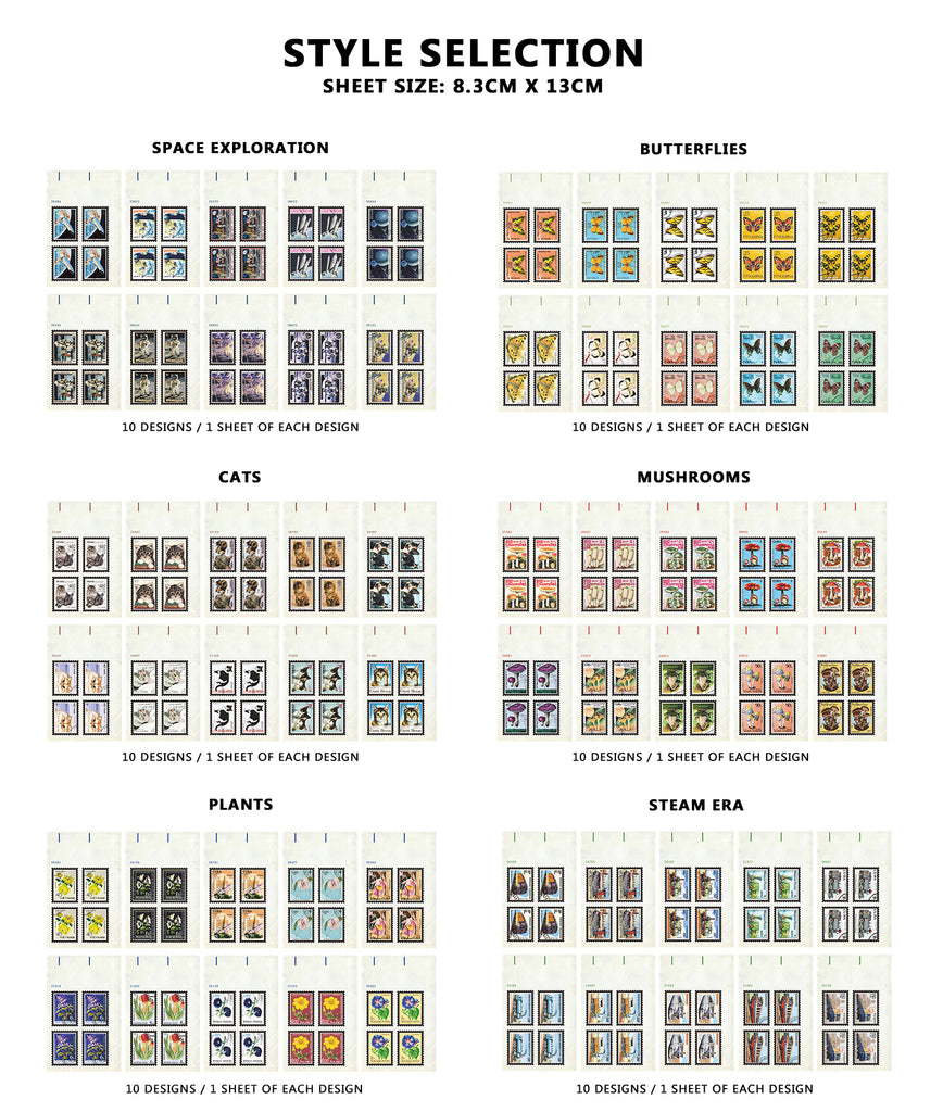 Vintage Postage Stamps Sheets