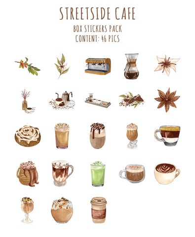 Streetside Cafe Box Stickers Set