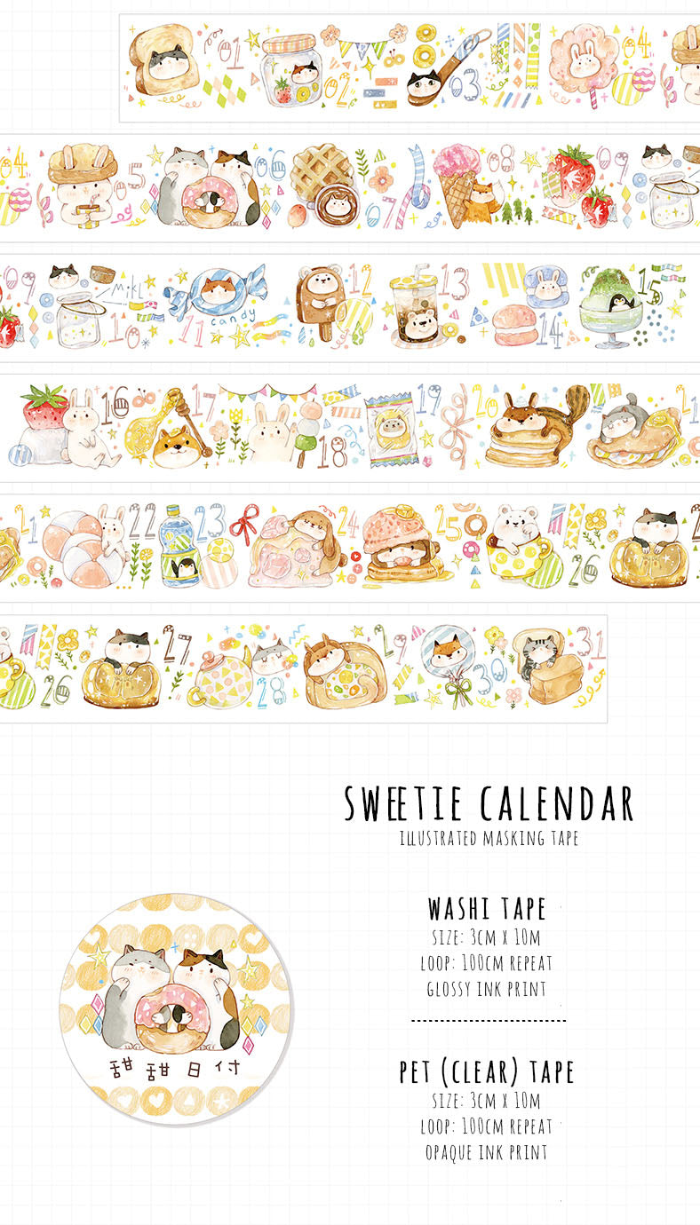 Tang Yuan Masking Tape: Sweetie Calendar