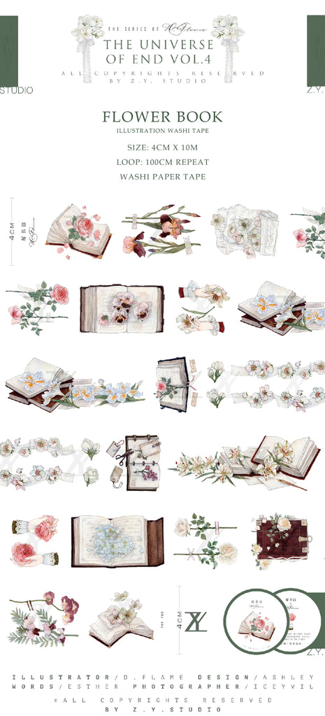 The Universe of End Washi Tape: Flower Book, Flower Carriage