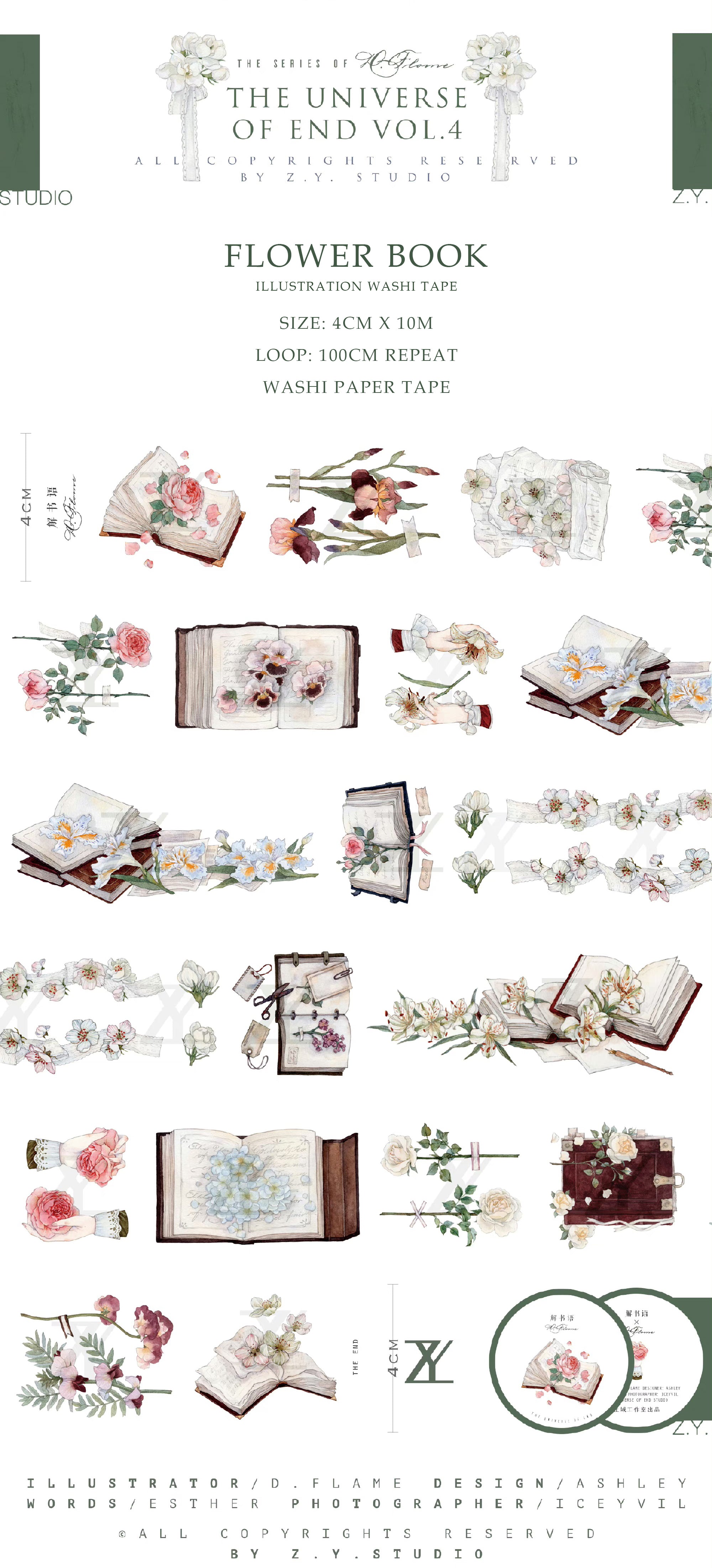 The Universe of End Washi Tape: Flower Book, Flower Carriage