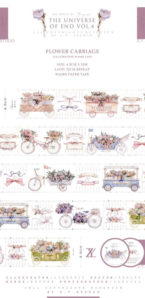 The Universe of End Washi Tape: Flower Book, Flower Carriage