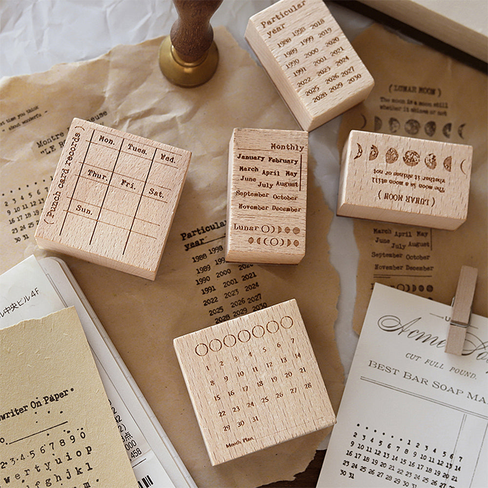 Planner Tracker Wooden Stamps