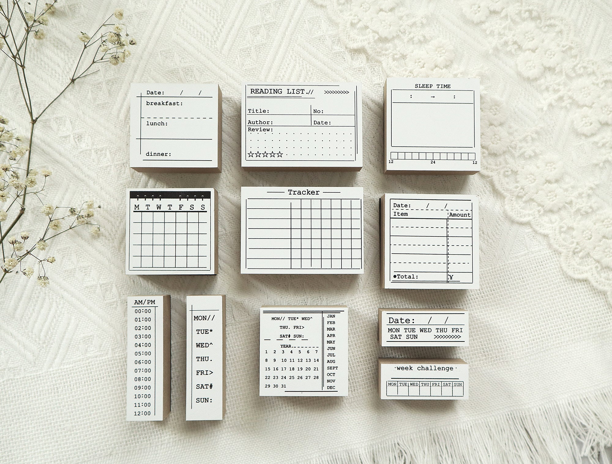 CLEARANCE ** Planner Tracker Rubber Stamp – Papergame