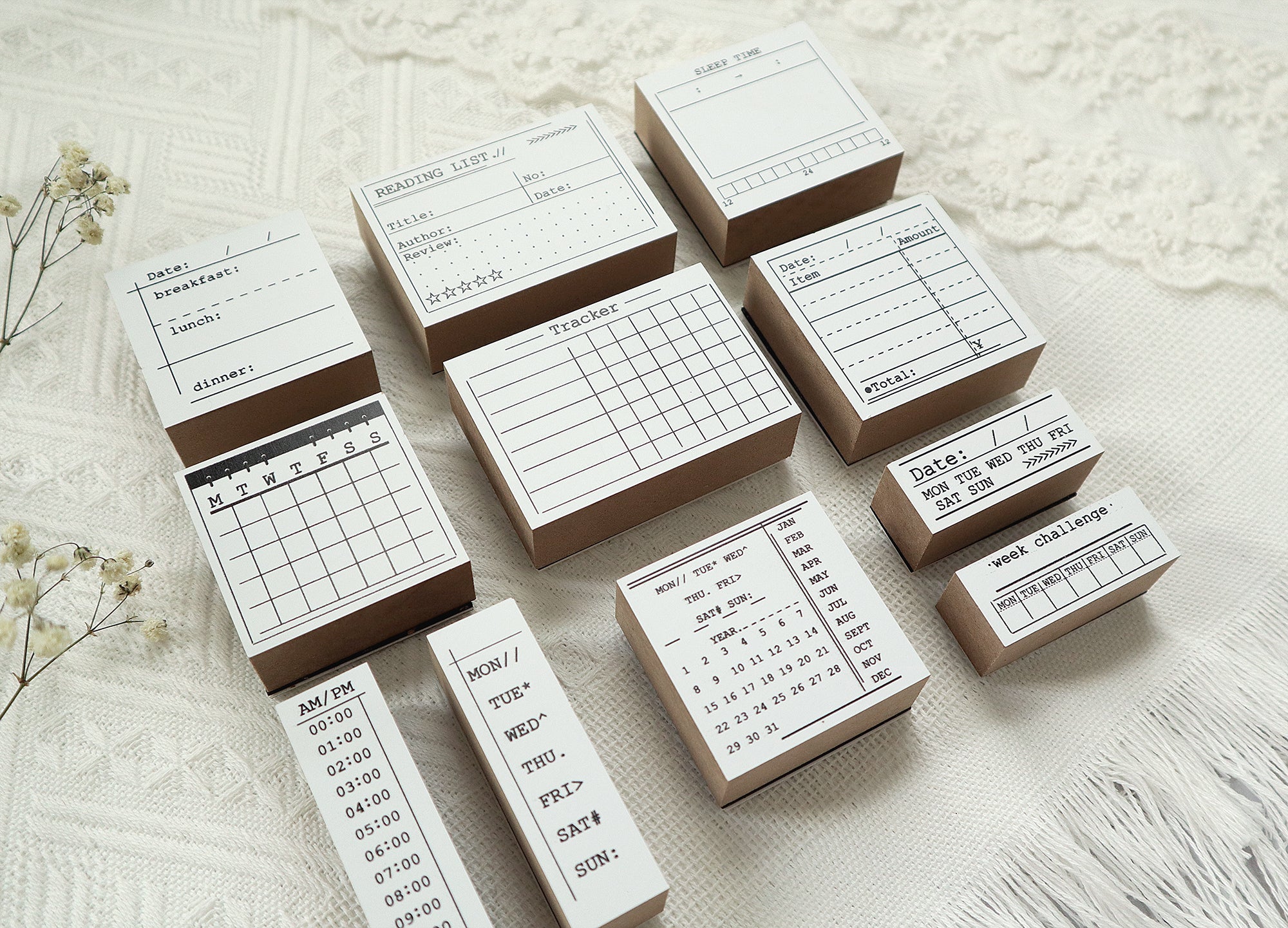 Planner Tracker Wooden Stamps – Papergame