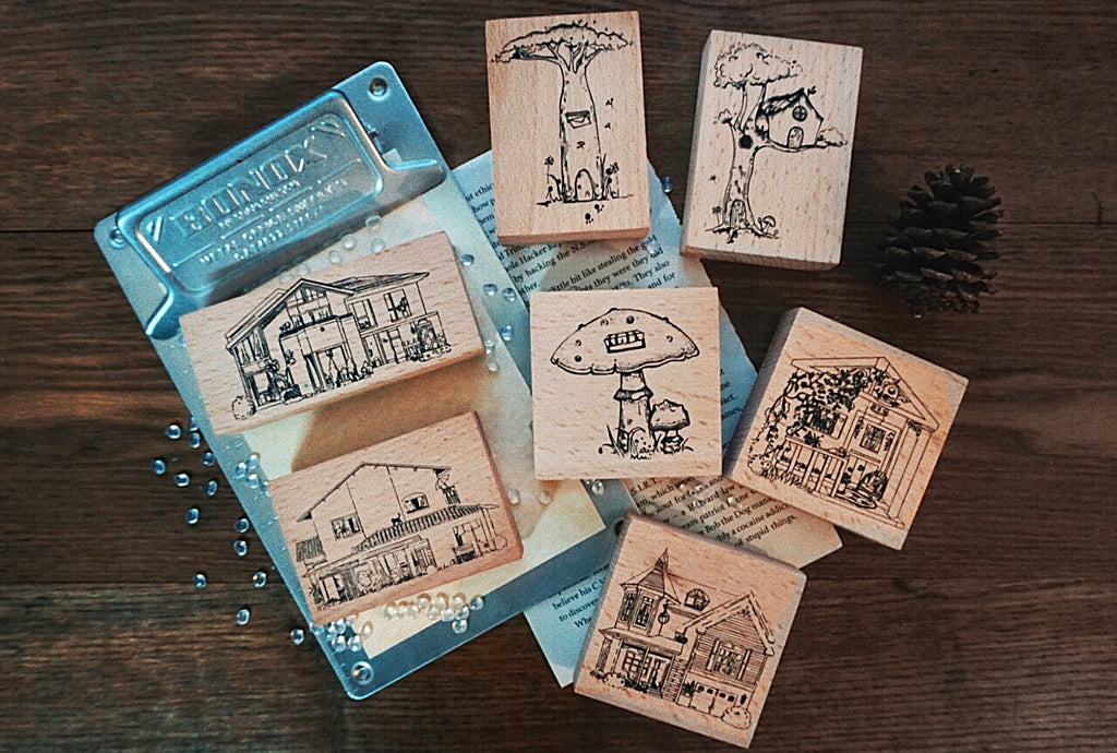 Whimsical Treehouse Rubber Stamps