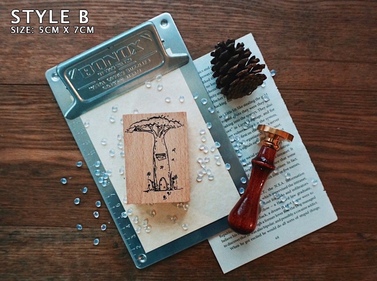 Whimsical Treehouse Rubber Stamps