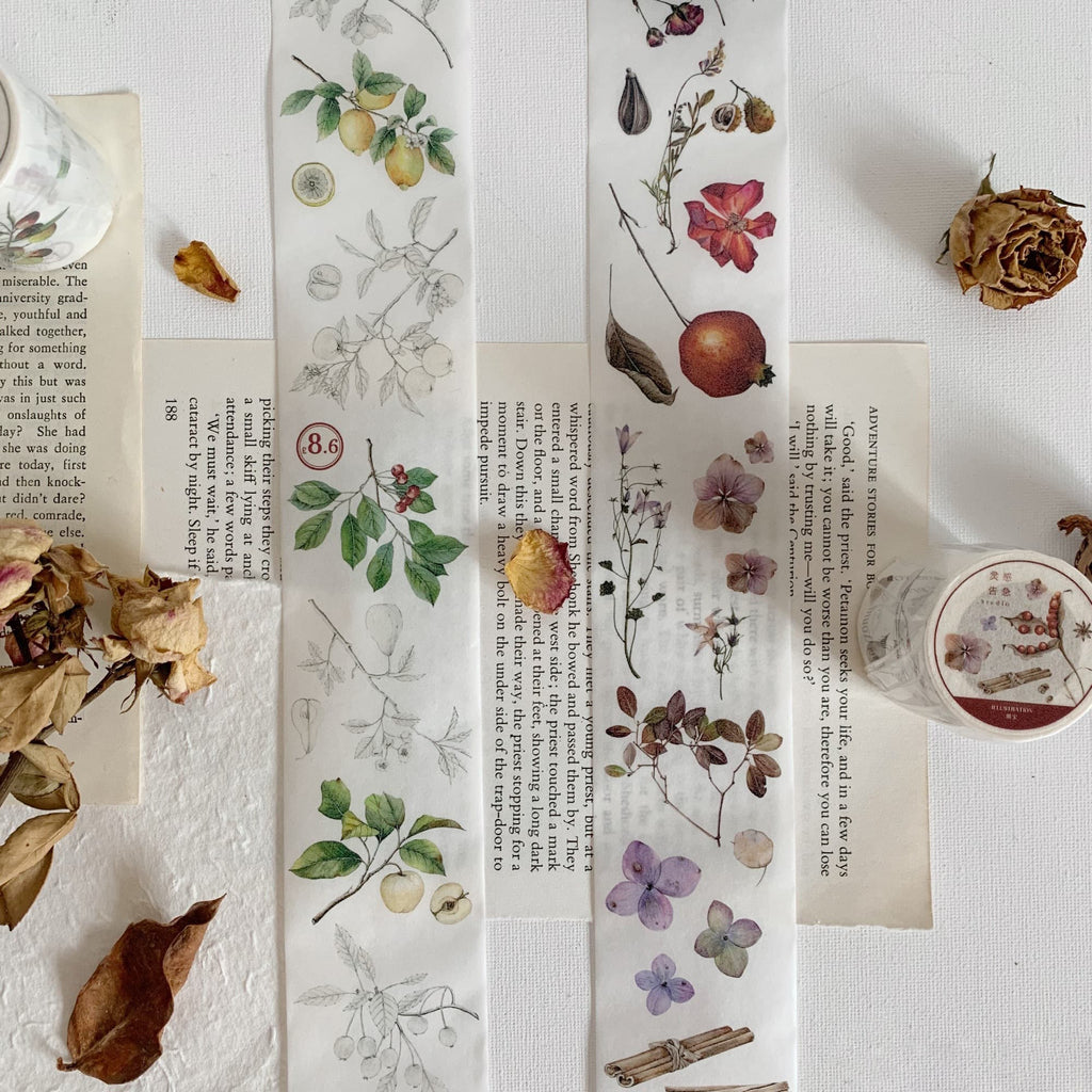 Vintage Flower Specimen Washi Tape