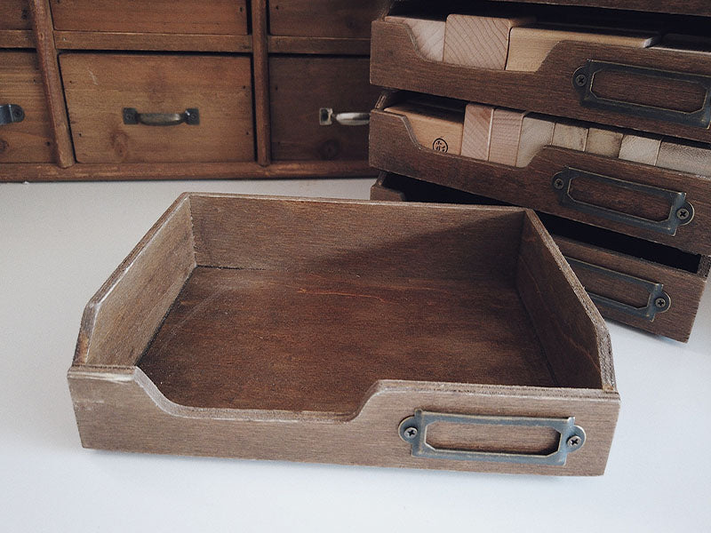 Stackable Wooden Stamps Tray