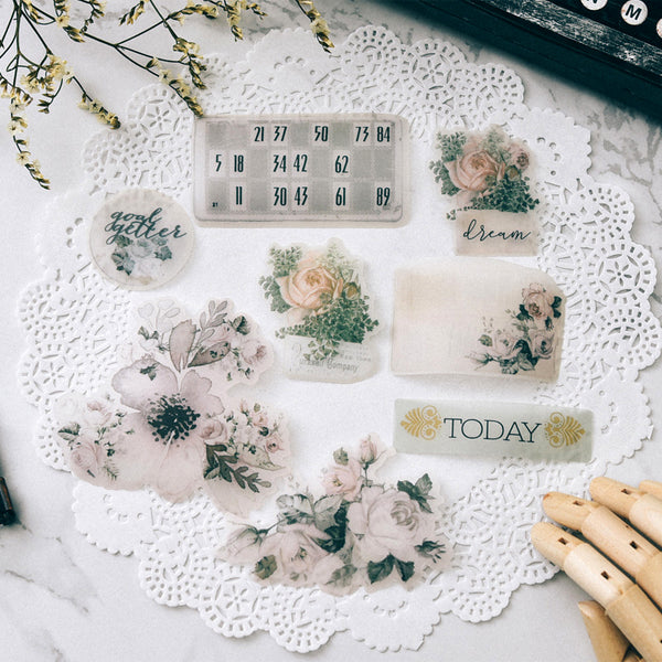 Pastel Flower Translucent Stickers Pack
