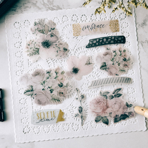 Pastel Flower Translucent Stickers Pack