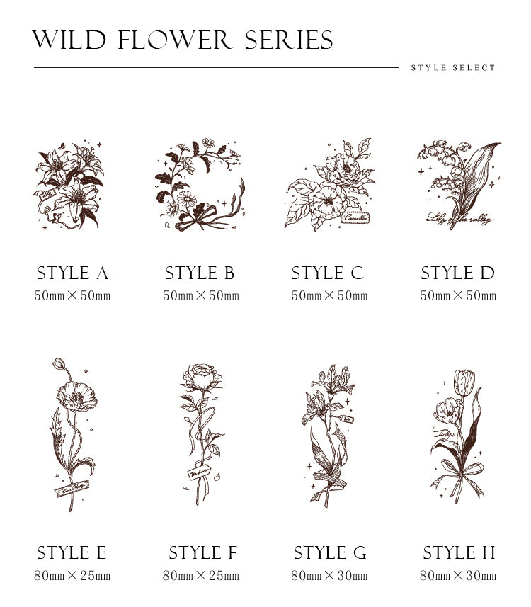 Wild Flowers Series Rubber Stamps
