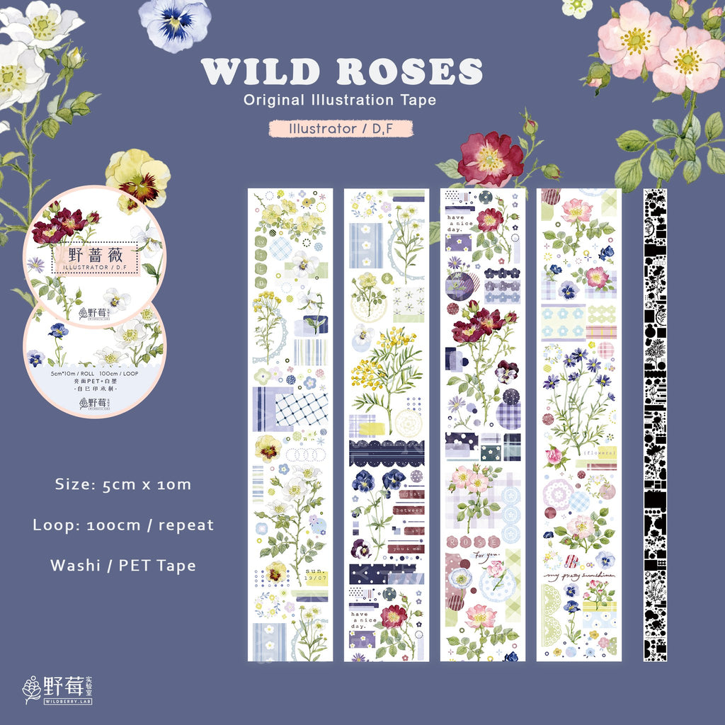 Wildberry Lab Masking Tape: Wild Roses