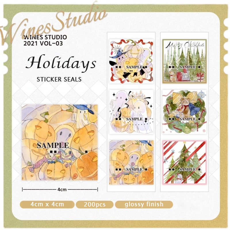 Wines Studio Sticker Seals: Holidays