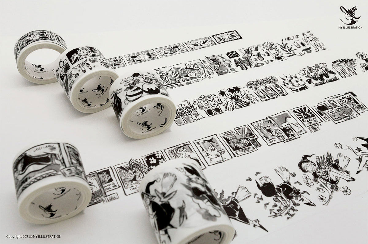 M.Y. Illustration: Little Witch Washi Tape Set – Papergame